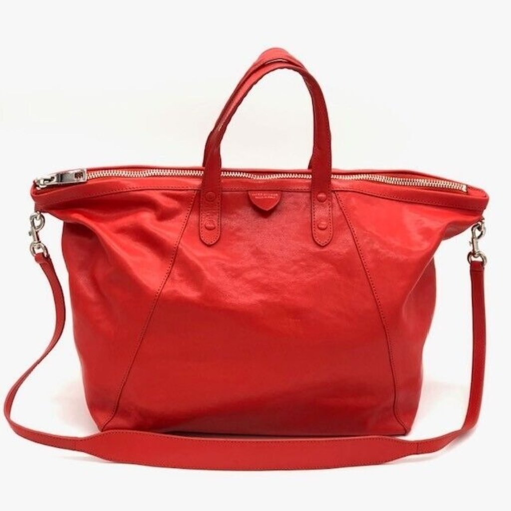 Marc Jacobs Sheila Tote Bag Red Leather - Coral - #1610 - Italy - Hard To Find